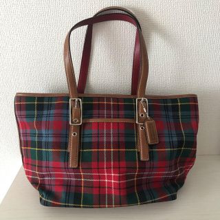 コーチ(COACH)の[ゆっこっこ様専用]coachバック/赤チェック/ハンドバック(トートバッグ)