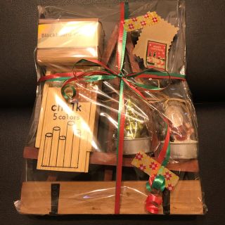 ミニ黒板とチョークのセット　クリスマスオーナメント付(ウェルカムボード)