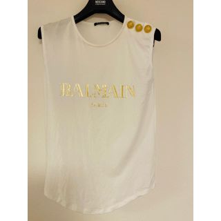 バルマン(BALMAIN)のBALMAIN バルマン  美品　ロゴノースリーブTシャツ(Tシャツ(半袖/袖なし))