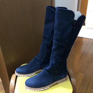 arche ネイビー　ロングブーツ　ヌバック　24.5 美品(ブーツ)