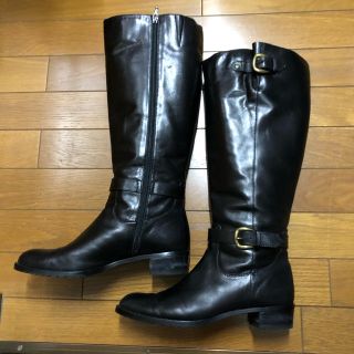 黒　ロングブーツ　大きいサイズ　25センチ　美品(ブーツ)