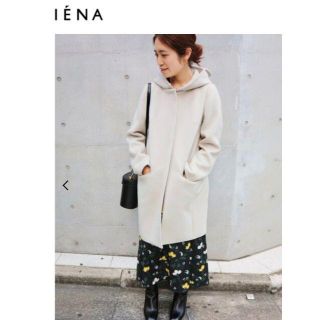 イエナ(IENA)の新品【今期】完売済イエナ二重織りシャルムフードコクーンコートホワイト(その他)