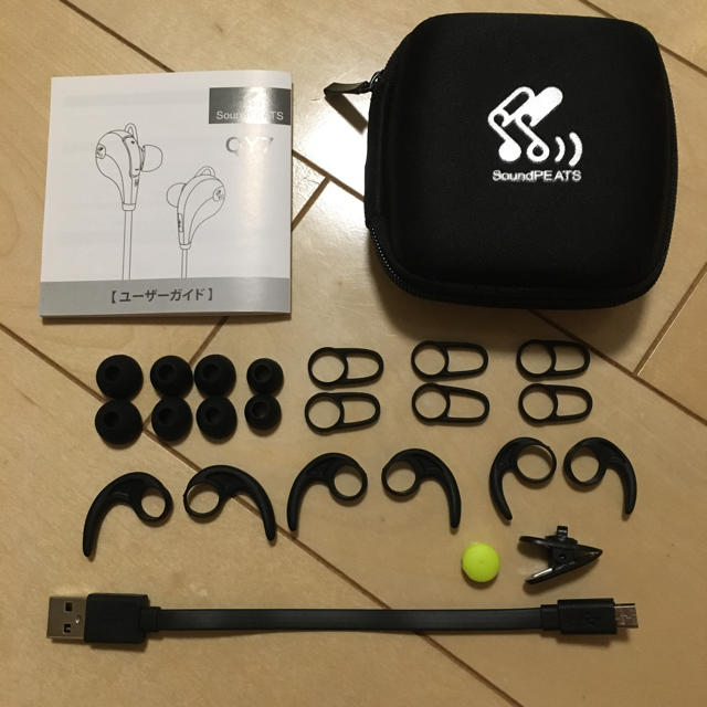 SoundPEATS社製BluetoothワイヤレスイヤホンQY7 スマホ/家電/カメラのオーディオ機器(ヘッドフォン/イヤフォン)の商品写真
