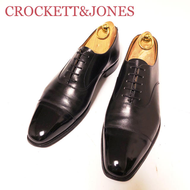 クロケットアンドジョーンズCROCKETT\u0026JONES ストレートチップ ブラック　8 1/2 E