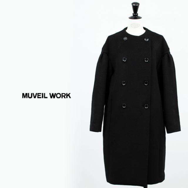 MUVEIL WORK メルトンロングコート