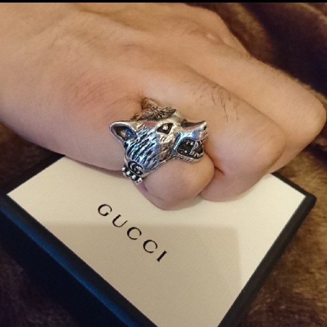 ポケモン GUCCI ウルフヘッドリング シルバー | piglowice.pl