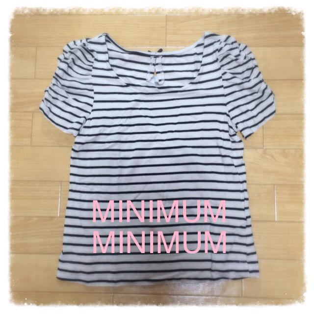 MINIMUM(ミニマム)のパフスリボーダーTシャツ レディースのトップス(Tシャツ(半袖/袖なし))の商品写真