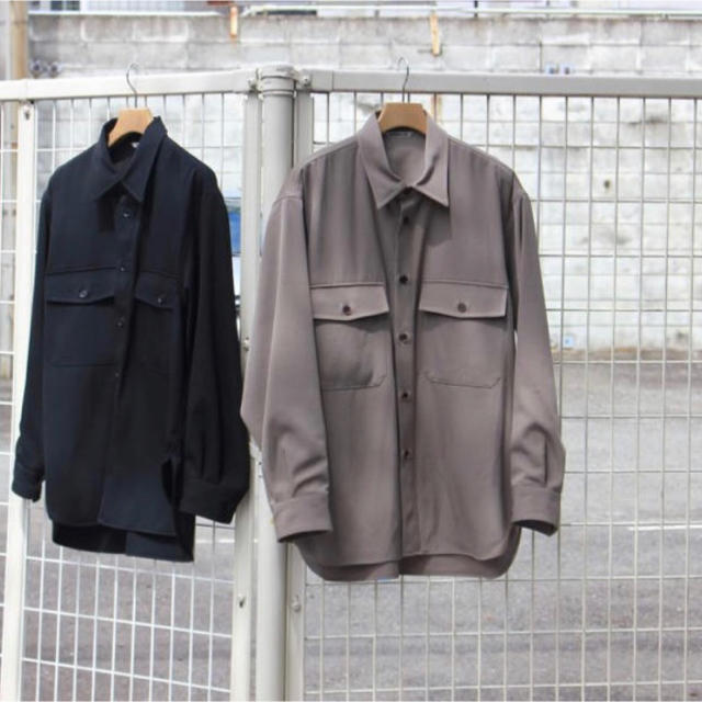 AURALEE  WOOL MAX GABARDINE SHIRTブラックサイズ