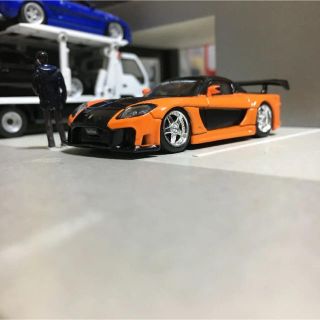 素人改造　オマケ付　ワイルドスピード　ハン仕様　ヴェイルサイドRX-7　1/64(ミニカー)