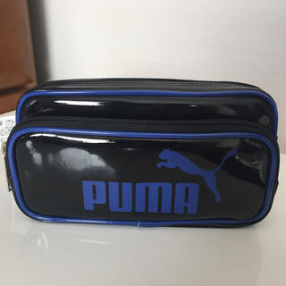 プーマ(PUMA)のPUMA  エナメルダブルペンケース  (コバルトブルー×ブラック)(ペンケース/筆箱)