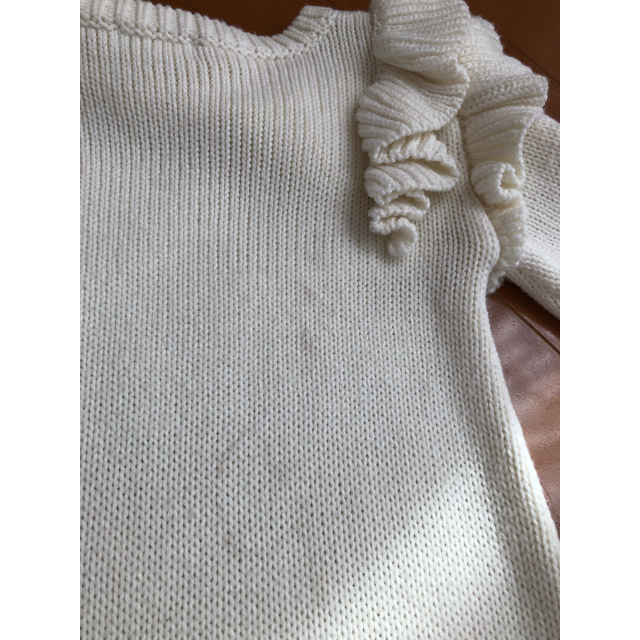 ZARA KIDS(ザラキッズ)のニットワンピ☆white110 キッズ/ベビー/マタニティのキッズ服女の子用(90cm~)(ワンピース)の商品写真