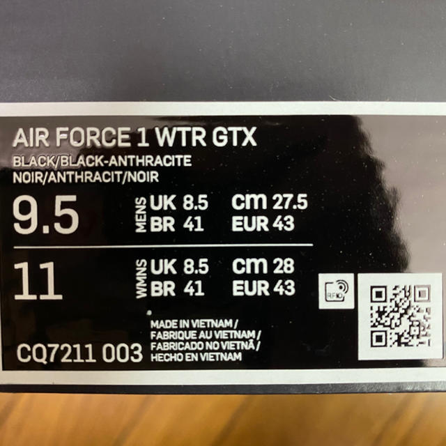 NIKE - AIR FORCE 1 WTR GTX GORE TEX 日本未発売カラー！の通販 by ...