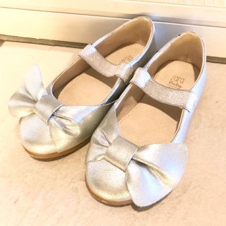 ザラキッズ(ZARA KIDS)のyui.k様専用　15㎝　ZARA バレリーナシューズ　シルバー(フォーマルシューズ)