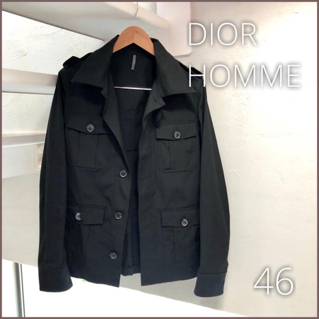 DIOR HOMME(ディオールオム)のUSED DIOR HOMME プレミア サファリジャケット ミリタリー 黒46 メンズのジャケット/アウター(ミリタリージャケット)の商品写真