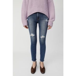 マウジー(moussy)のMOUSSY クロップドクラッシュスキニーデニム size26  RA16(スキニーパンツ)