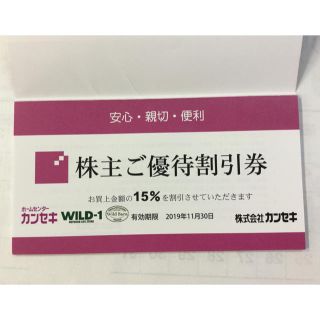 カンセキ株主優待券 １枚 ‼️です。  追跡可能で発送致します‼️(ショッピング)