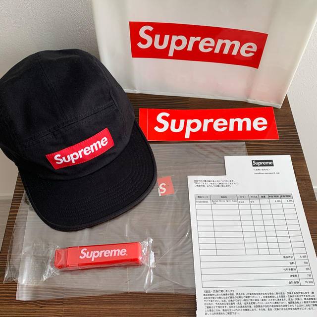 Supreme washed chino camp cap black 17AWcampcapジェットキャップ