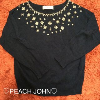 ピーチジョン(PEACH JOHN)のＰＪ♡パール付ネイビーニット(ニット/セーター)