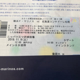 横浜マリノス　対　コンサドーレ札幌　11月9日　三ツ沢競技場　メインSS 2枚(サッカー)