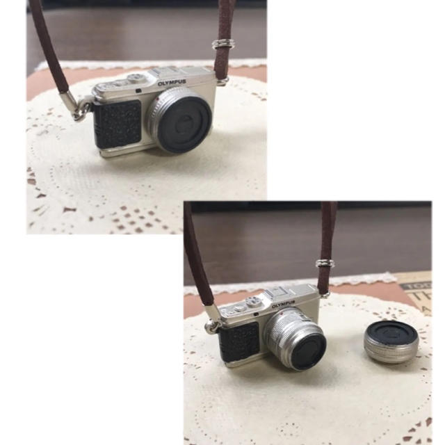 ミニチュアカメラ OLYMPUS PEN シルバー ハンドメイドのおもちゃ(ミニチュア)の商品写真