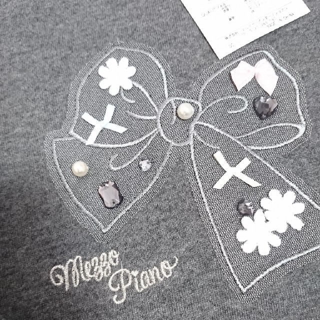 mezzo piano(メゾピアノ)のメゾピアノ リボントレーナー140 キッズ/ベビー/マタニティのキッズ服女の子用(90cm~)(Tシャツ/カットソー)の商品写真