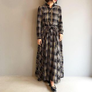 PaleJute 8M one-piece MULTI CHECK(ロングワンピース/マキシワンピース)