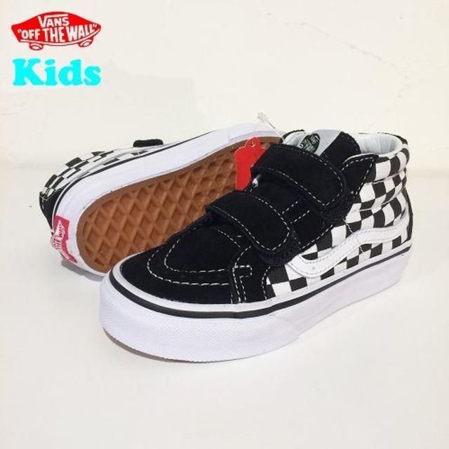 【VANS/バンズ】SK8-MID チェッカーフラッグ 19㎝ キッズ/ベビー/マタニティのキッズ靴/シューズ(15cm~)(スニーカー)の商品写真