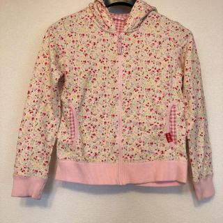 ユニクロ(UNIQLO)のUNIQLO KIDS 花柄パーカー140cm(ジャケット/上着)