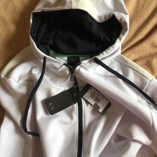 アルマーニエクスチェンジ(ARMANI EXCHANGE)の大きいサイズ新品アルマーニXLLogo＆Faux Leather Hoodie(パーカー)