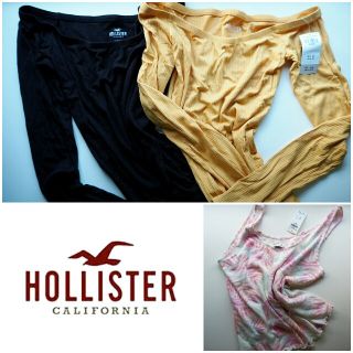 ホリスター(Hollister)のHOLLISTER 3点セット リブオフショルカットソー タンクトップ(カットソー(長袖/七分))