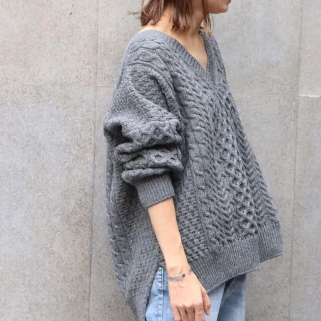 aran woolen mills アラン ケーブルニット vネック 英国