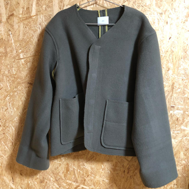 ATHA DOUBLE MELTON LINER JACKET khaki メンズのジャケット/アウター(ブルゾン)の商品写真