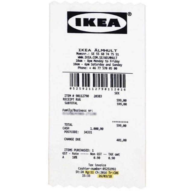 送料込 IKEA マルケラッド IKEA RECEIPT ラグマット イケア