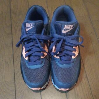 ナイキ(NIKE)のNIKE ナイキ エアマックス90 エッセンシャル グレー オレンジ 23.5(スニーカー)