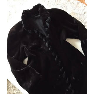 【超美品】サガミンク　シェアードミンク  黒　ロングコート(毛皮/ファーコート)