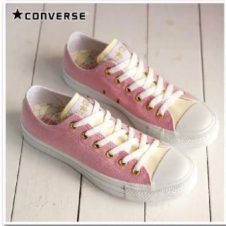 コンバース(CONVERSE)のCONVERSE キキララ オールスター スリッポン ピンク イエロー(スニーカー)