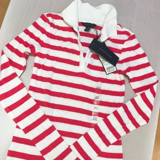 トミーヒルフィガー(TOMMY HILFIGER)のTOMMY HILFIGER♡赤×白ボーダーラガーシャツ 新品(ポロシャツ)