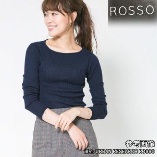 アーバンリサーチロッソ(URBAN RESEARCH ROSSO)のF by ROSSO ボートネックリブニット(ニット/セーター)