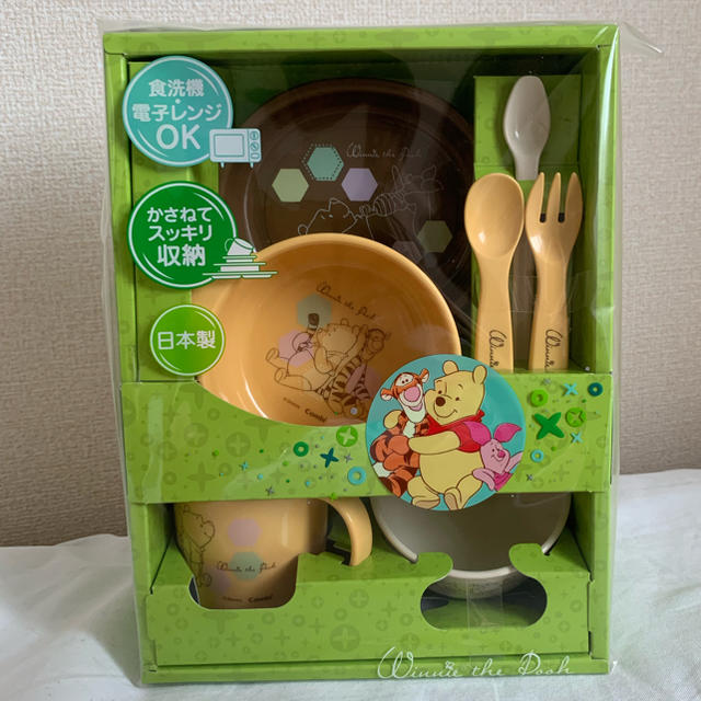 Disney(ディズニー)のなおちん様専用♡プーさん BABY♡食器7点セット♡ キッズ/ベビー/マタニティの授乳/お食事用品(離乳食器セット)の商品写真