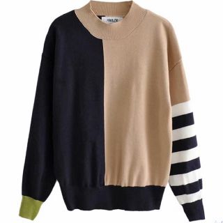 ZARA♡配色バイカラーニットS♡韓国ファッション