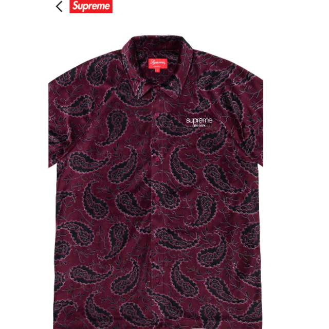 Lサイズ Supreme Velour S/S Shirt ペイズリー