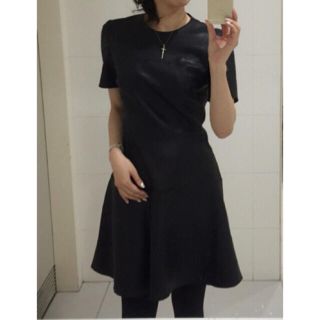 ザラ(ZARA)のZARA フェイクレザーワンピース(ミニワンピース)