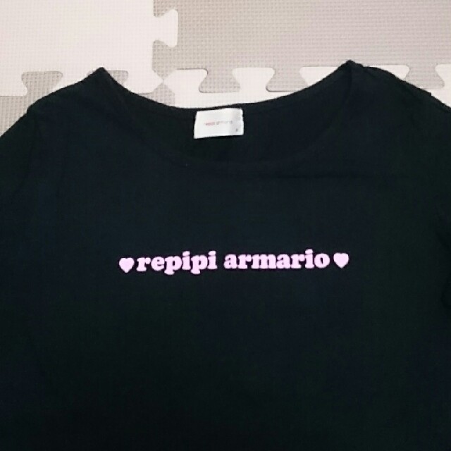 repipi armario(レピピアルマリオ)のrepipi armario レピピ ロゴ ロンＴ xs 140 ブラック 長袖 キッズ/ベビー/マタニティのキッズ服女の子用(90cm~)(Tシャツ/カットソー)の商品写真