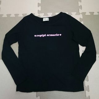 レピピアルマリオ(repipi armario)のrepipi armario レピピ ロゴ ロンＴ xs 140 ブラック 長袖(Tシャツ/カットソー)