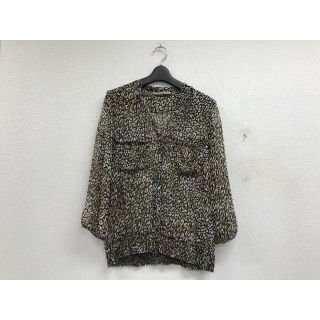 ザラ(ZARA)のザラZARAレオパードシフォンブラウスLヒョウ柄★X348(シャツ/ブラウス(長袖/七分))