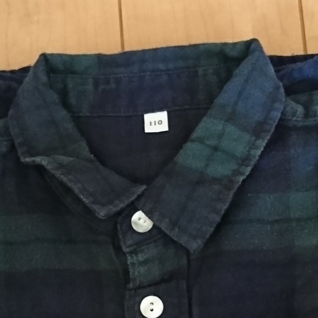MUJI (無印良品)(ムジルシリョウヒン)の無印良品 110 ネルシャツ キッズ/ベビー/マタニティのキッズ服男の子用(90cm~)(Tシャツ/カットソー)の商品写真