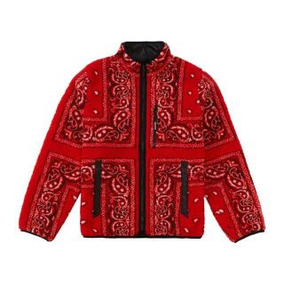 シュプリーム(Supreme)のXL Red Supreme Reversible Bandana Fleece(ブルゾン)