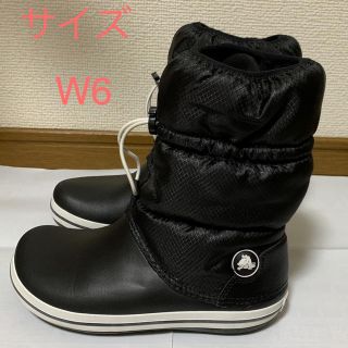 クロックス(crocs)のクロックス    ブーツ   黒   長ぐつ     サイズ W6(ブーツ)