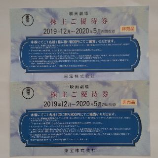 東宝 株主優待券２枚  2019.12月～2020.5月(その他)