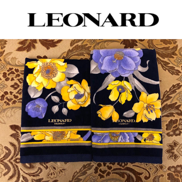 LEONARD - 未使用 レオナール タオルセット ネイビー(紺色) 日本 LEONARD - 未使用 レオナール タオルセット ネイビー(紺色) 日本